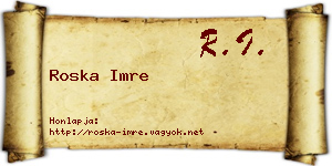 Roska Imre névjegykártya